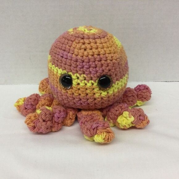 Handmade Crochet Octopus Plush-Soft Amigurumi Toy-Gift Sea Nautical Ocean Decor - Picture 16 of 16